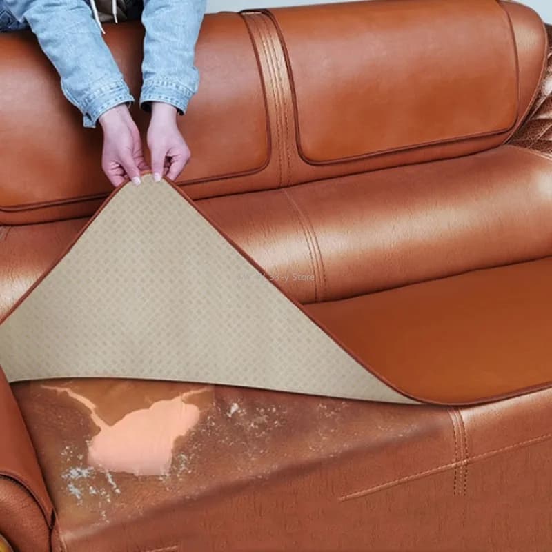 Leather Sofa Cushion Cover for Leather Sofa Slipcover Repair Fabric Waterproof Sofa Cover Anti-slip Sofa Protector Custom Size