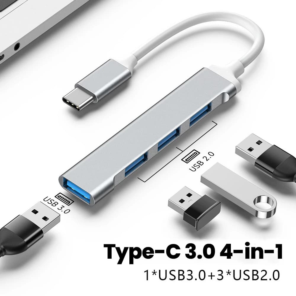 USB Hub C Hub USB 3.0 2.0 Splitter USB Extender 4 in 1 USB Type C Dock Station for PC Accessories