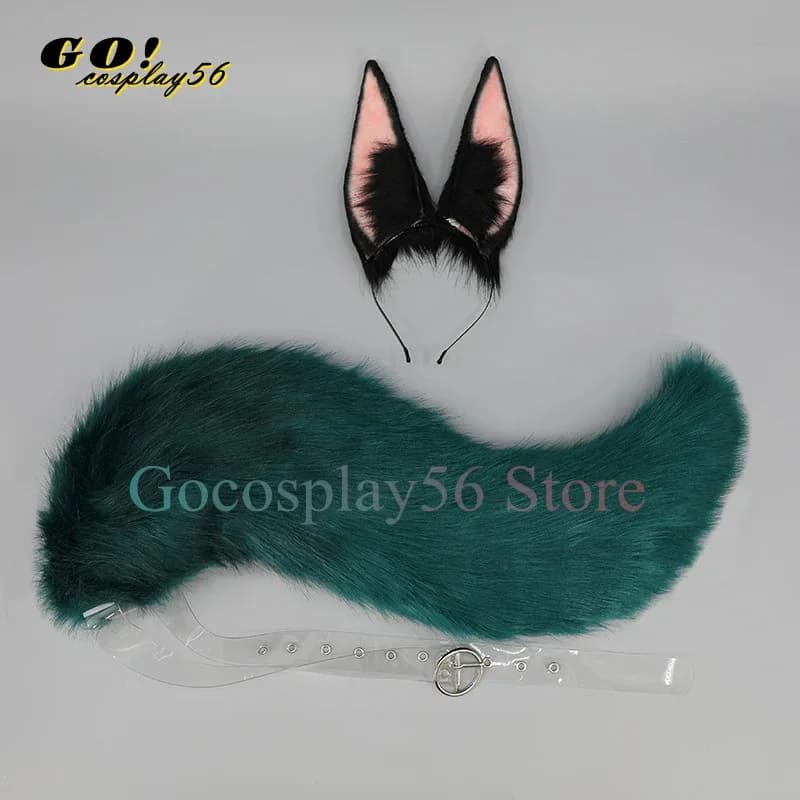 2025 Tighnari Cosplay Parrucca Orecchie Coda Orecchino Capelli resistenti al calore Donne Gioco di ruolo 2022 Sumeru Halloween Copricapo