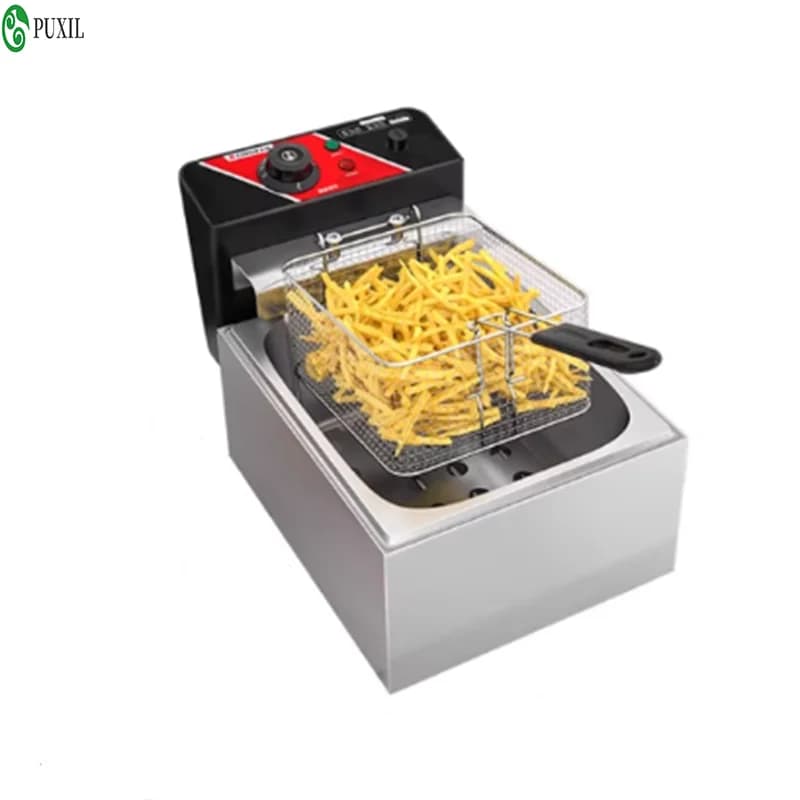 Padella elettrica da 3000 W, forno a olio, griglia per pollo fritto con controllo della temperatura regolabile, macchina per friggere francese da 10 litri, riscaldamento p