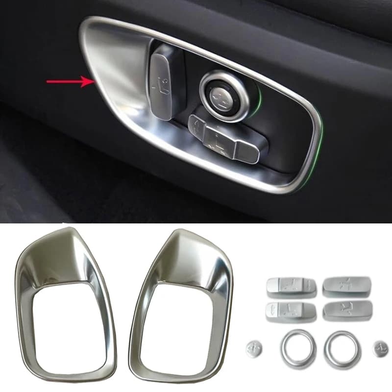 Car styling For Jaguar F-PACE F PACE 2016 Chrome Regular Seat Switch Cover Button Cover Panel Car Accessories 10 PZ