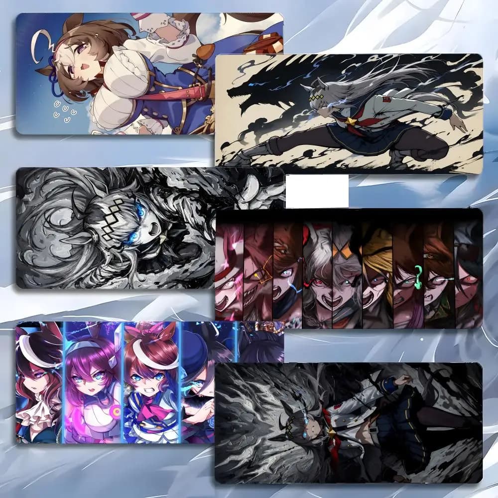 Game Cute U-Uma Musume: Pretty Derby Mouse Pad Tappetino per mouse grande da gioco LockEdge Tappetino da scrivania per PC ispessito