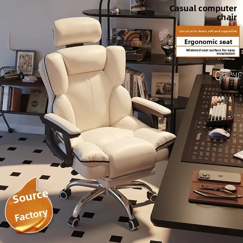 Sedia da Gaming Ergonomica, Comoda Sedia da Ufficio Reclinabile per Scrivania, Sedia per Computer per Dormitorio e Camera da Letto, Ideale per Lunghe Sessioni di Gioco