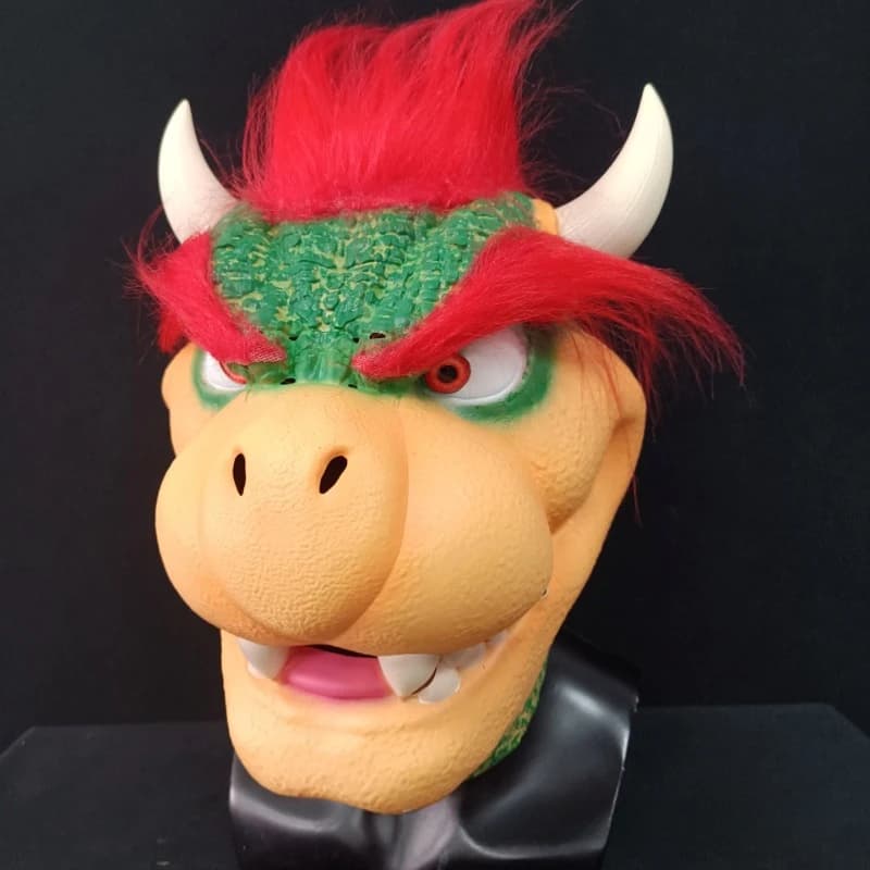 Super Mario Bros Bowser Latex Mask, Cosplay Accessories, Halloween Party Masks, Adult Costume Gloves and Accessories
