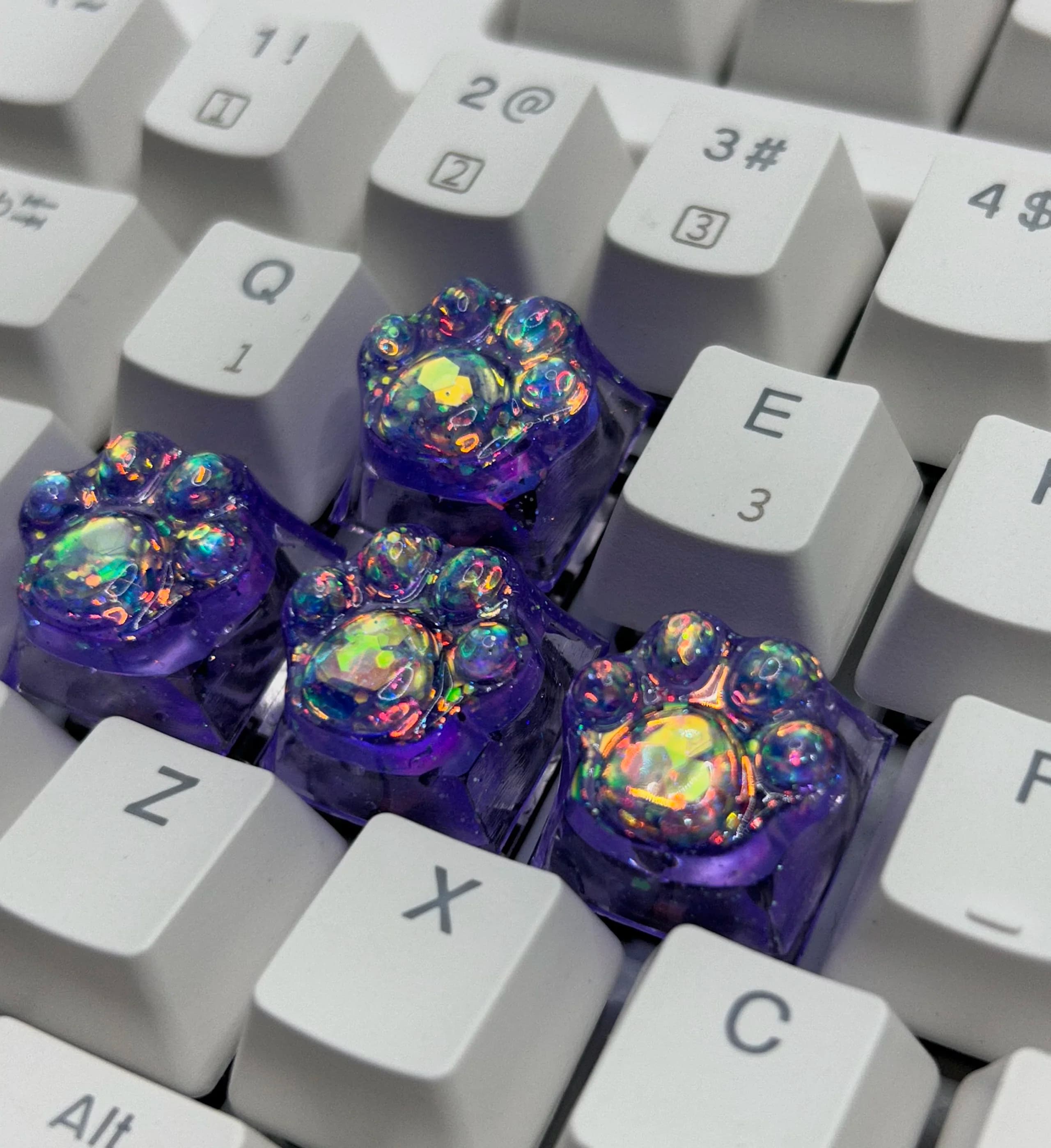 Cat Paw Resin Keycaps profilo OEM ESC Direction Arrow Keycap tastiera da gioco meccanica fai da te cappellini verdi viola Cat Claw Keycaps