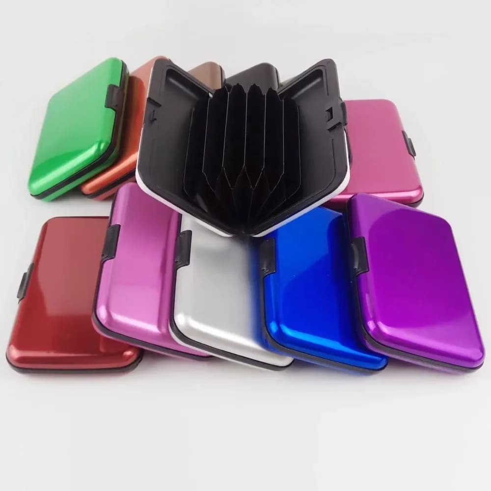 Portafoglio RFID Bloccante per Carte di Credito Uomo Donna, Porta Monete in Alluminio Impermeabile Antifurto, Porta Biglietti da Visita