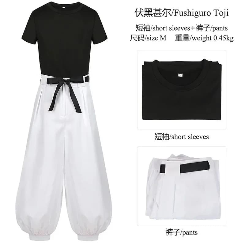Costume Cosplay Anime Jujutsu Kaisen Stagione 2 2026 - Toji Fushiguro, Parrucca e Uniforme da Cacciatore di Streghe, Costume di Halloween per Donna e Uomo