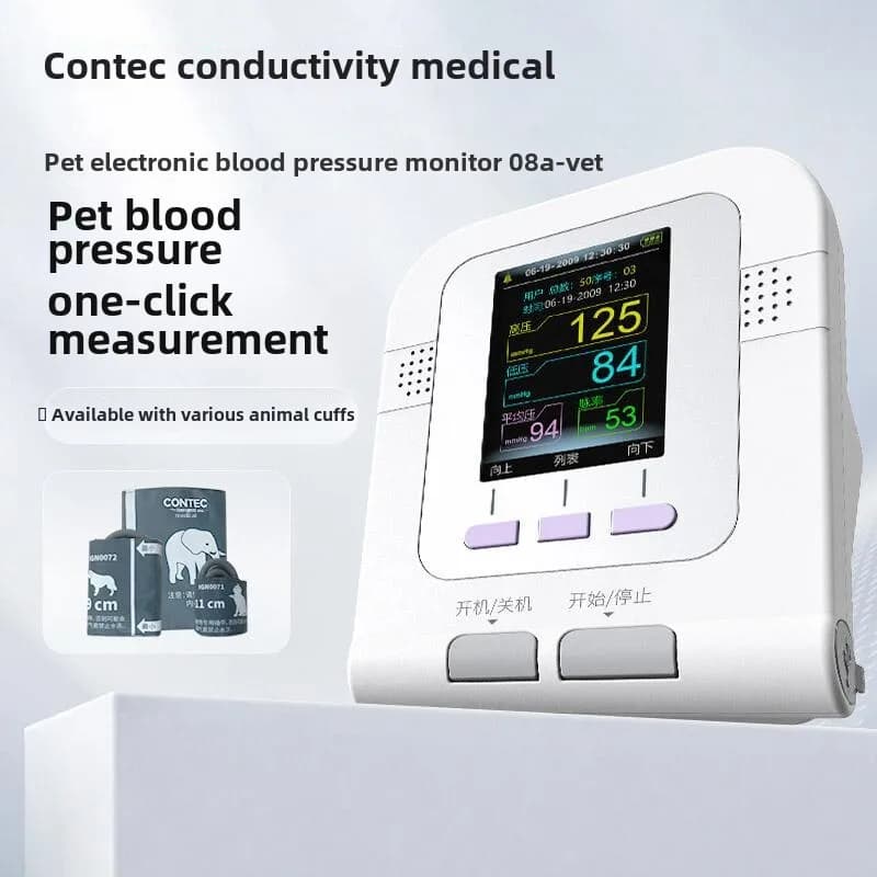 CONTEC Monitor per la pressione arteriosa veterinario Monitor per la pressione arteriosa per animali Misuratore per animali domestici Frequenza cardiaca Gatti e cani