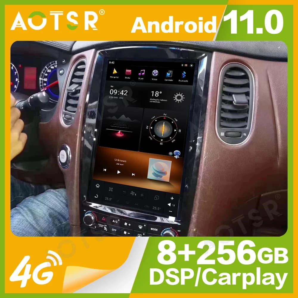 12.1'' Qualcomm 8 core For Infiniti QX50 EX25 EX35 2009-2019 Car Radio Multimedia Player Android 11 Auto GPS Navi Carplay