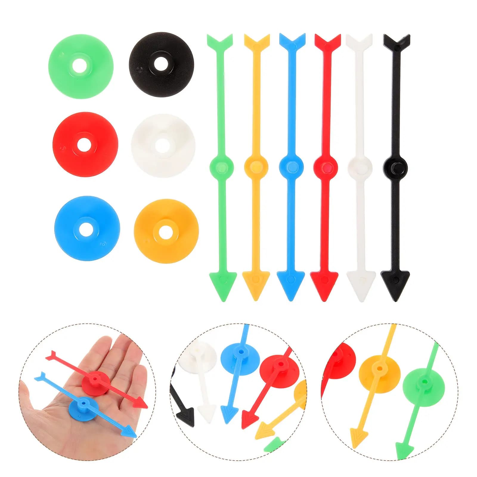 6 Pezzi di Frecce Colorate in Plastica per Giochi da Tavolo, Accessori di Ricambio Multifunzionali per Ruote della Lotteria