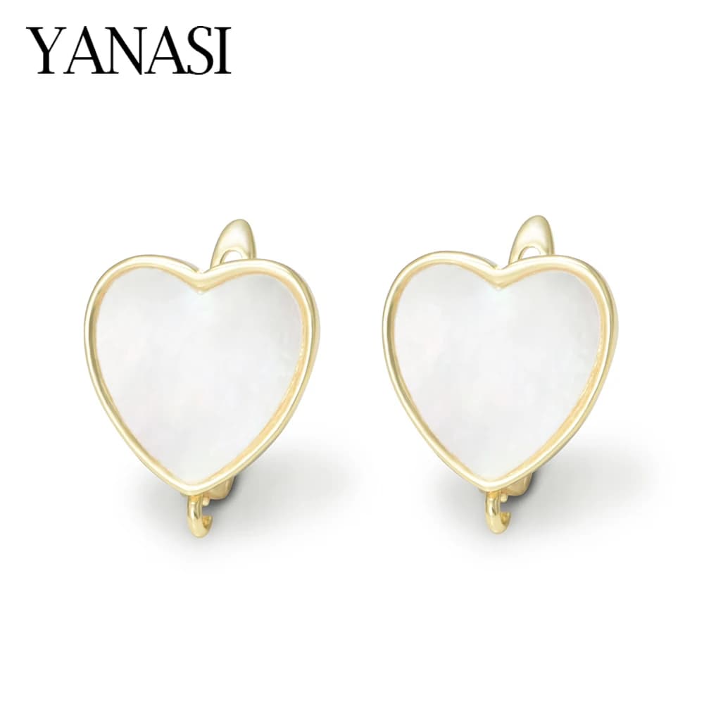 1 Pair New 18K Gold Plated Natural Shell Earrings Clasps Hooks Accessories DIY Woman Wedding Jewelry Making