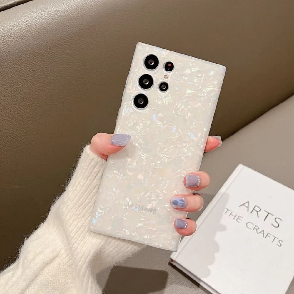 Custodia Protettiva Anti-Caduta Effetto Marmo Glitterato alla Moda per Samsung S26 Ultra S25/24/23/22 Plus S21/20 FE, Cover Antiurto