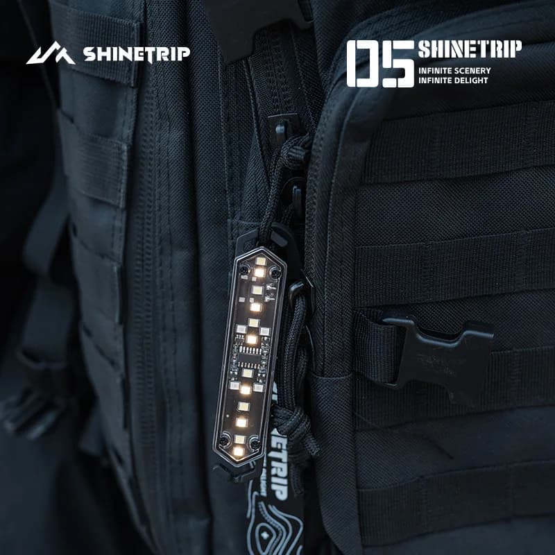 Luce Tattica ShineTrip con Corda Antivento, Luce di Avvertimento, Luce Decorativa per Tenda, Lampada a Corda per Tenda
