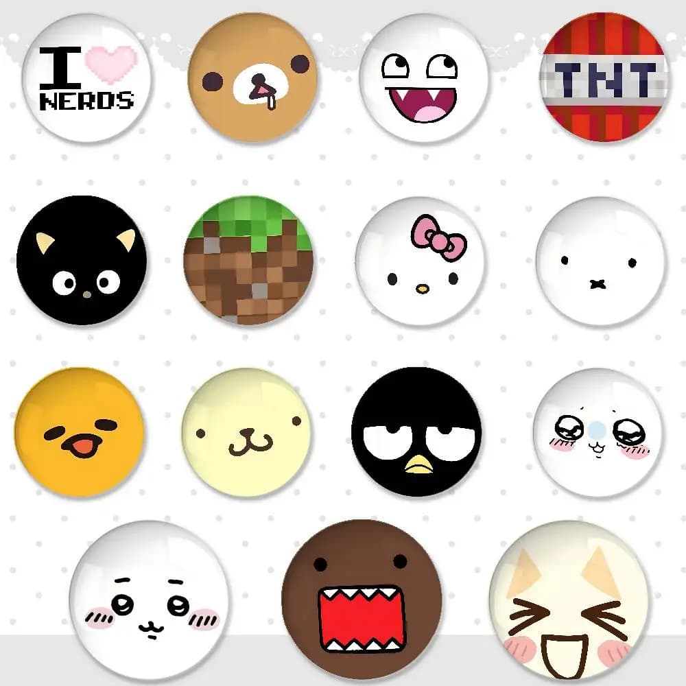 Collezione di distintivi e spille Kawaii e carini in latta, spille a bottone morbide, spille a spilla, distintivi in metallo, accessori personalizzati per gioielli, cappelli, borse e risvolti