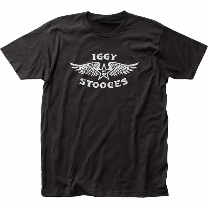 Maglietta Iggy Pop The Stooges da uomo con licenza Rock N Roll Band nuova nera