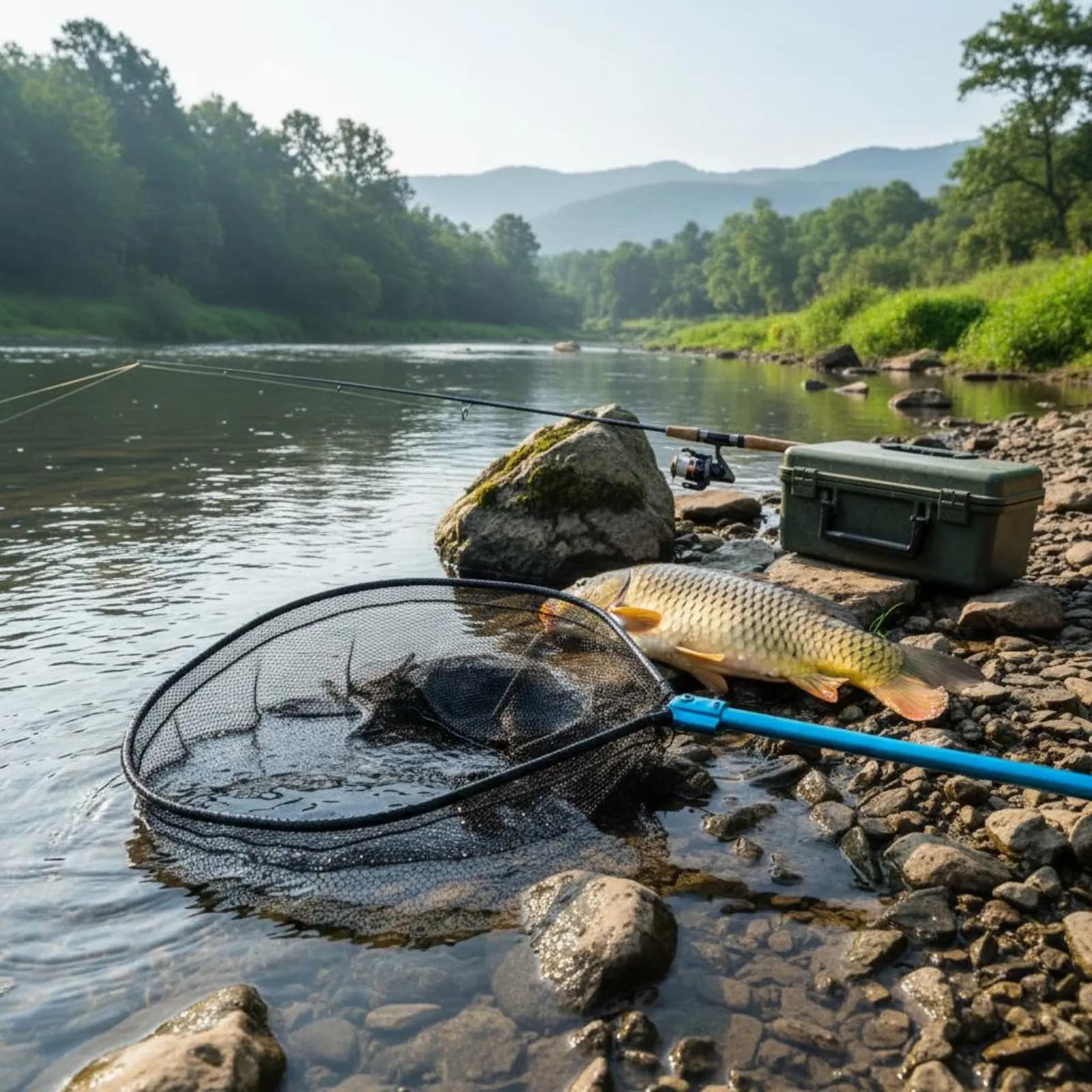 Rete da pesca in alluminio anti-groviglio per sport acquatici nel lago