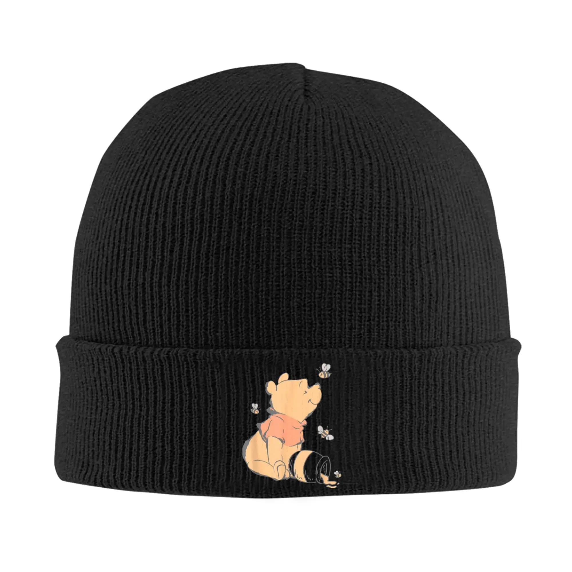 Winnie The Pooh Miele con api Cappelli a cuffia Cappello lavorato a maglia Donna Uomo Moda Berretti elastici Autunno Hippie Modello Cappelli a cuffia