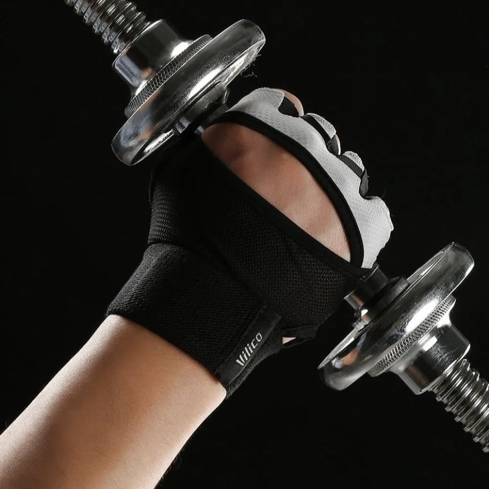1 pair of wear-resistant breathable gym fitness gloves without cycling finger cushioning palm protection