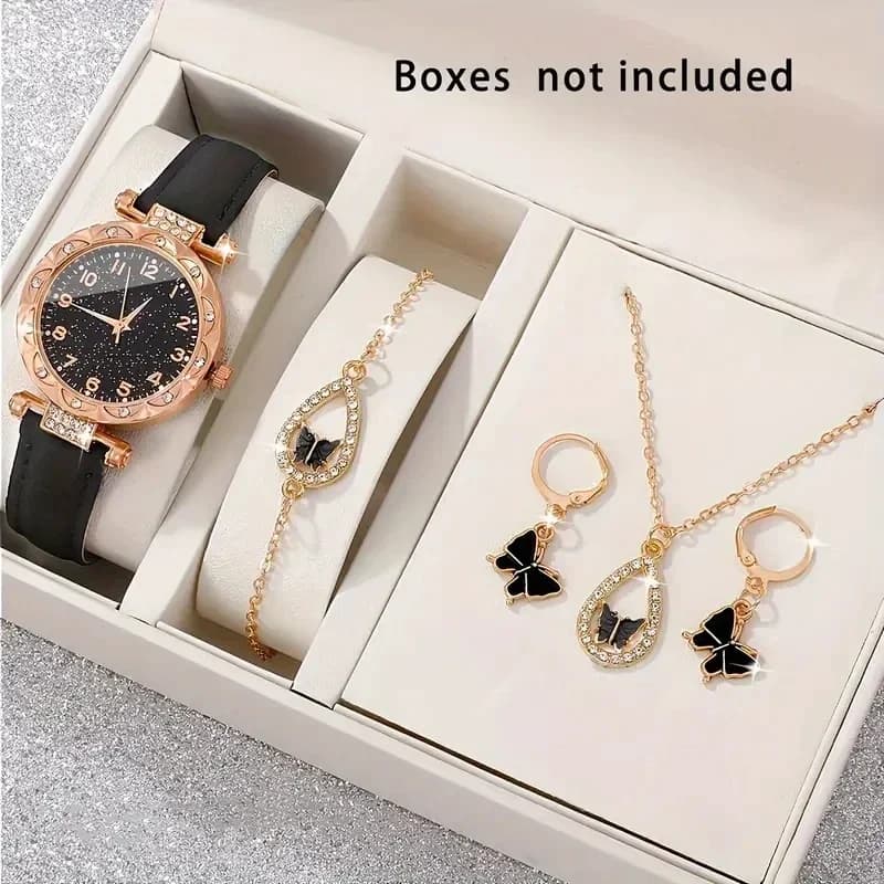 5 pezzi/set orologi da donna di lusso con strass moda elegante orologio da polso al quarzo orologio da donna per regalo ragazza