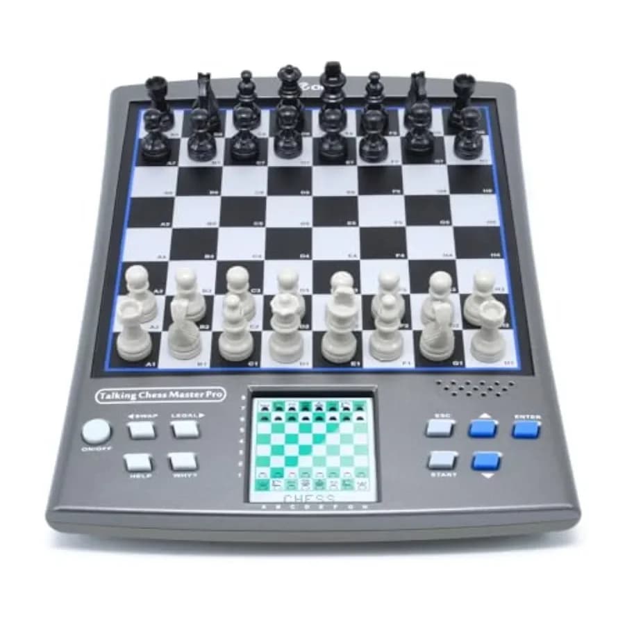 Set di scacchi elettronico per uso domestico e scolastico, tabellone in plastica ABS bianco e nero, istruzioni vocali con 100 preset