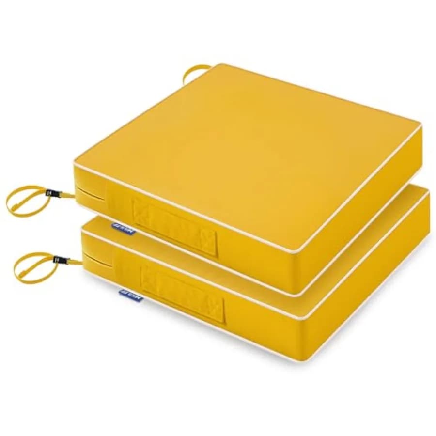 Cuscini per sedie da esterno impermeabili con cinghie regolabili, set per mobili da giardino - Colore resistente per tutto l'anno G