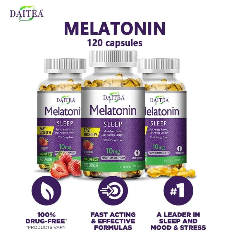 Daitea Sumian Capsule-Melatonina, migliora la memoria del sonno, migliora l'insonnia, migliora l'umore, migliora il sistema immunitario e l'antiossidazione