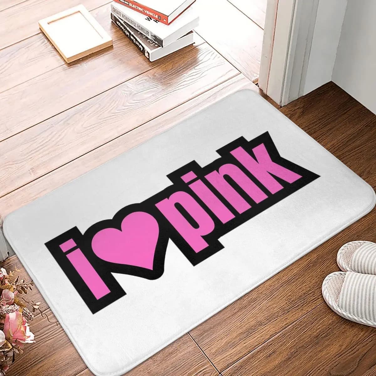Love Pink Doormat Kitchen Entrance Home Floor Mat Non-slip Carpet Rug for Bedroom Footpad Mats