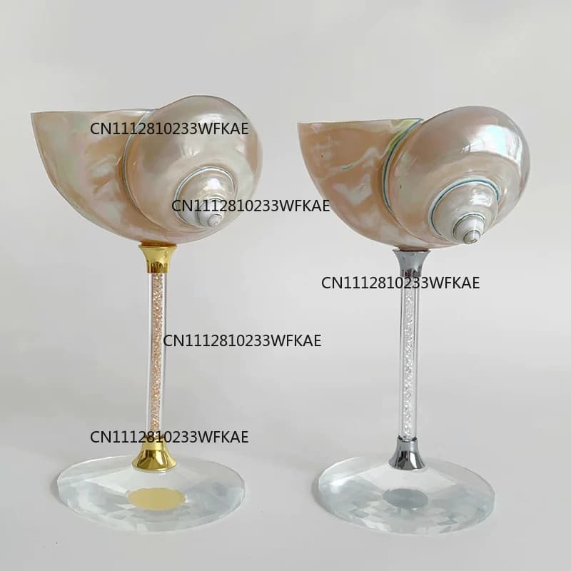 Originality Conch Wine Glass Goblet Handmade Banquet Natural Metal Glass Polishing Decoration Ornament Gift For Bar