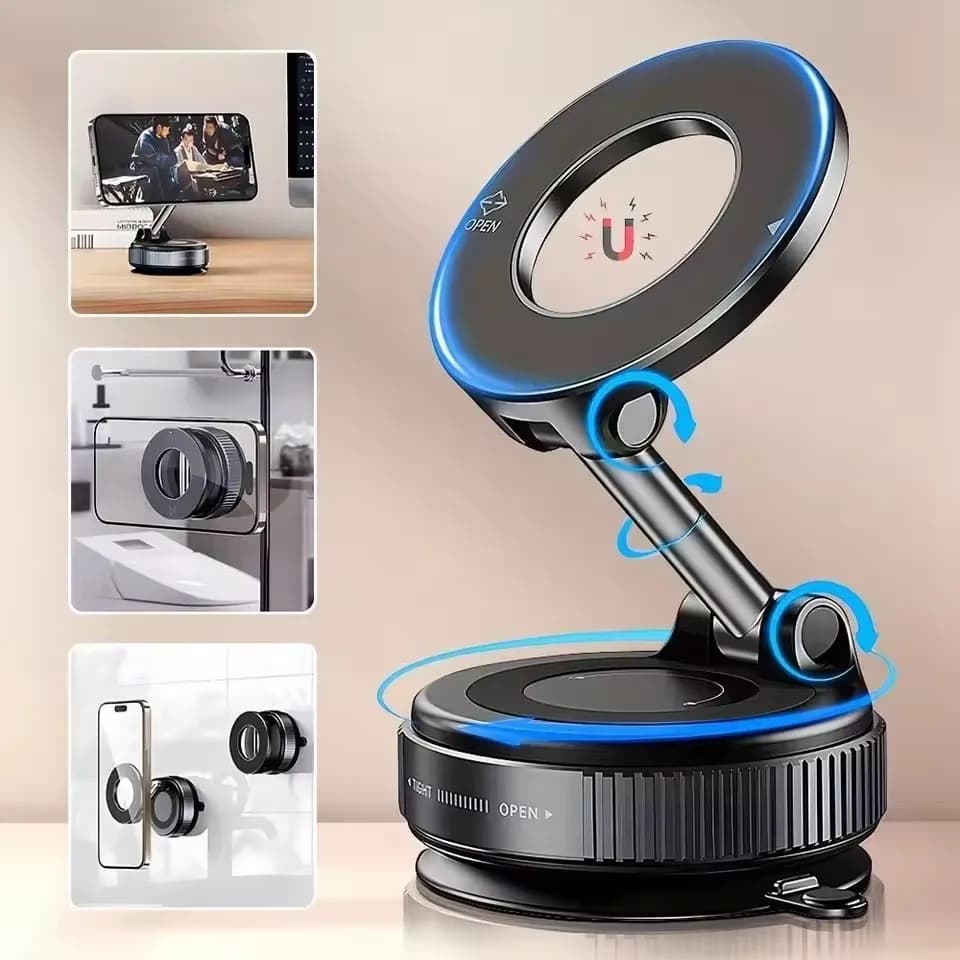 Versione Aggiornata 360 ° Supporto Magnetico per Telefono, Supporto Magnetico per Auto, Supporto a Ventosa per Telefono Senza Mani per Auto/Palestra/Specchio