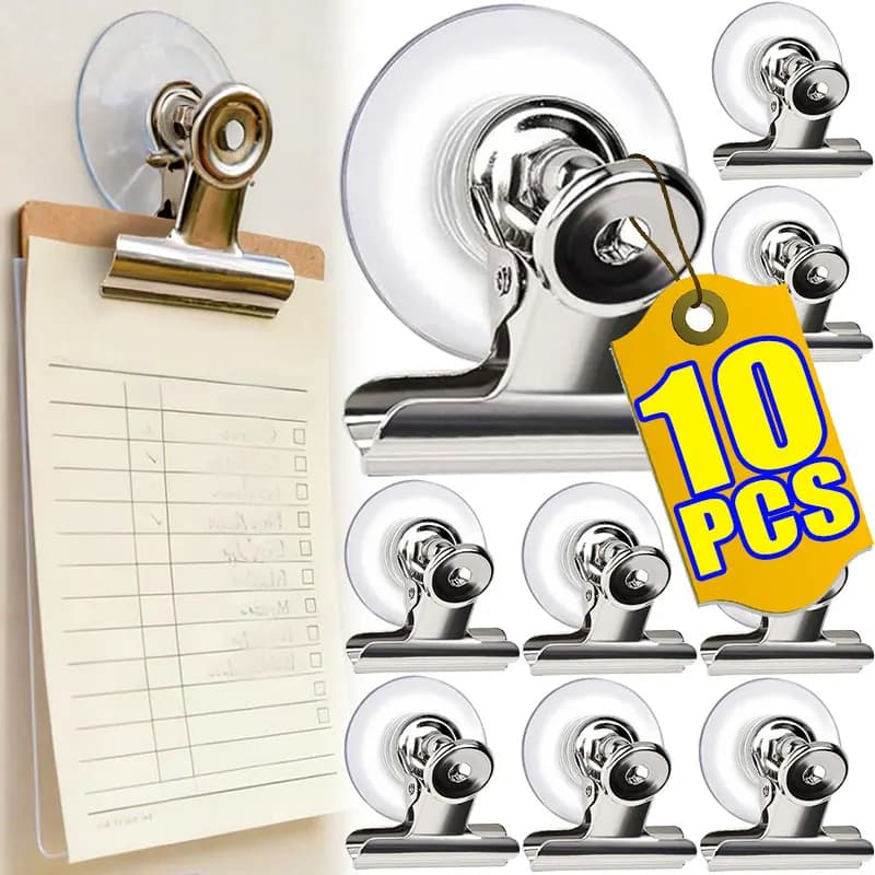 1/10 Pezzi Gancio a Ventosa Trasparente Invisibile, Porta Documenti a Montaggio Rapido, Multifunzionale, Senza Utensili, Rimovibile, Clip per Bagno, Cucina, Camper