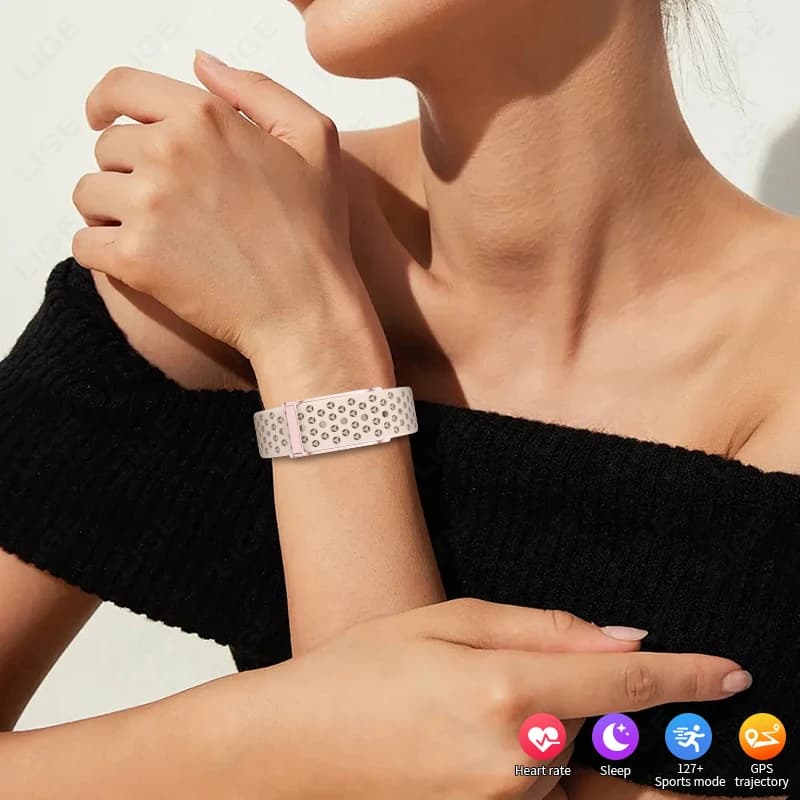 Braccialetto Intelligente Impermeabile, Tracker Salute, Fitness Tracker per Donne, Monitor Pressione Sanguigna, Senza Schermo, Smartwatch Sportivo