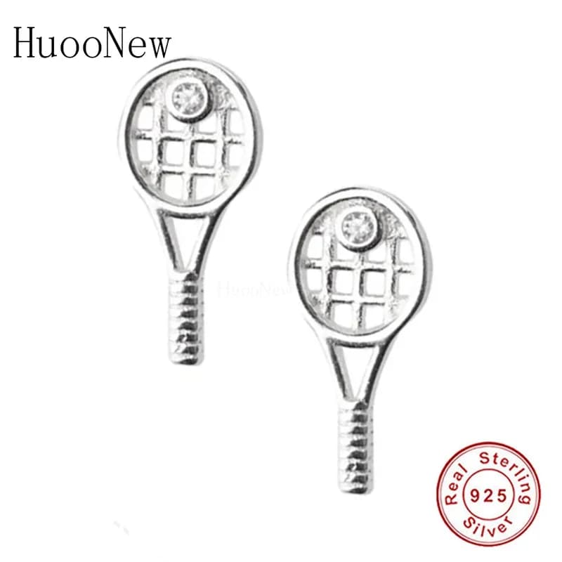 Autentico 925 Sterling Silver minimalista Beach Tennis racchetta orecchino a bottone donne Boucles D oreilles Brincos gioielli 2022 moda