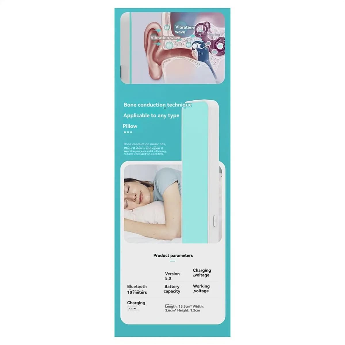 Special Offer-Bone Conduction Music Box Wireless Bluetooth-Compatible Speaker Stereo Under Pillow Improve Sleep Travel
