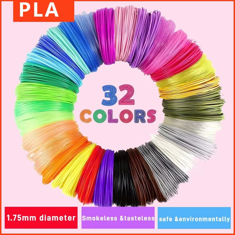 Colorful PLA Filament for 25M 30M 36M 45M 50M 96M 100M 150M 200M Safe Plastic Refill for Children 3D Printing Pen