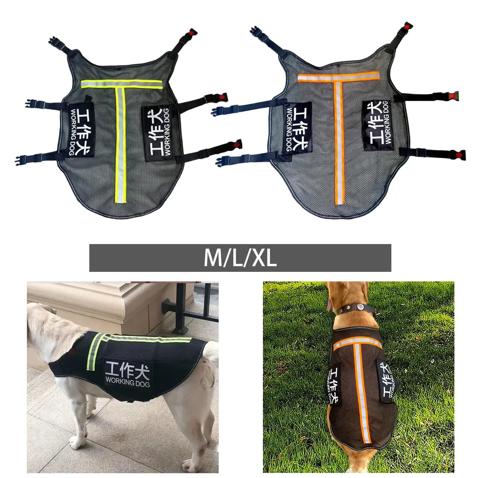 Service Dog Vest Replaceable Label Patch Jacket for Walking Hiking Summer