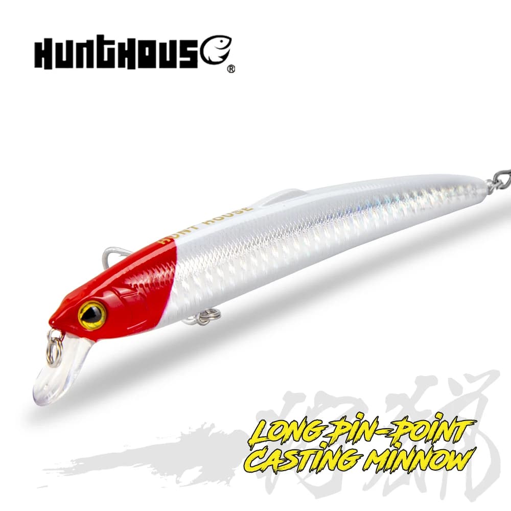 Hunthouse Saruna Minnow Jerkbaits Esche Artificiali Galleggianti Dure 95mm/8g 12.5cm/17.5g 14.7cm/27g con Amo per Spigola Attrezzatura da Pesca