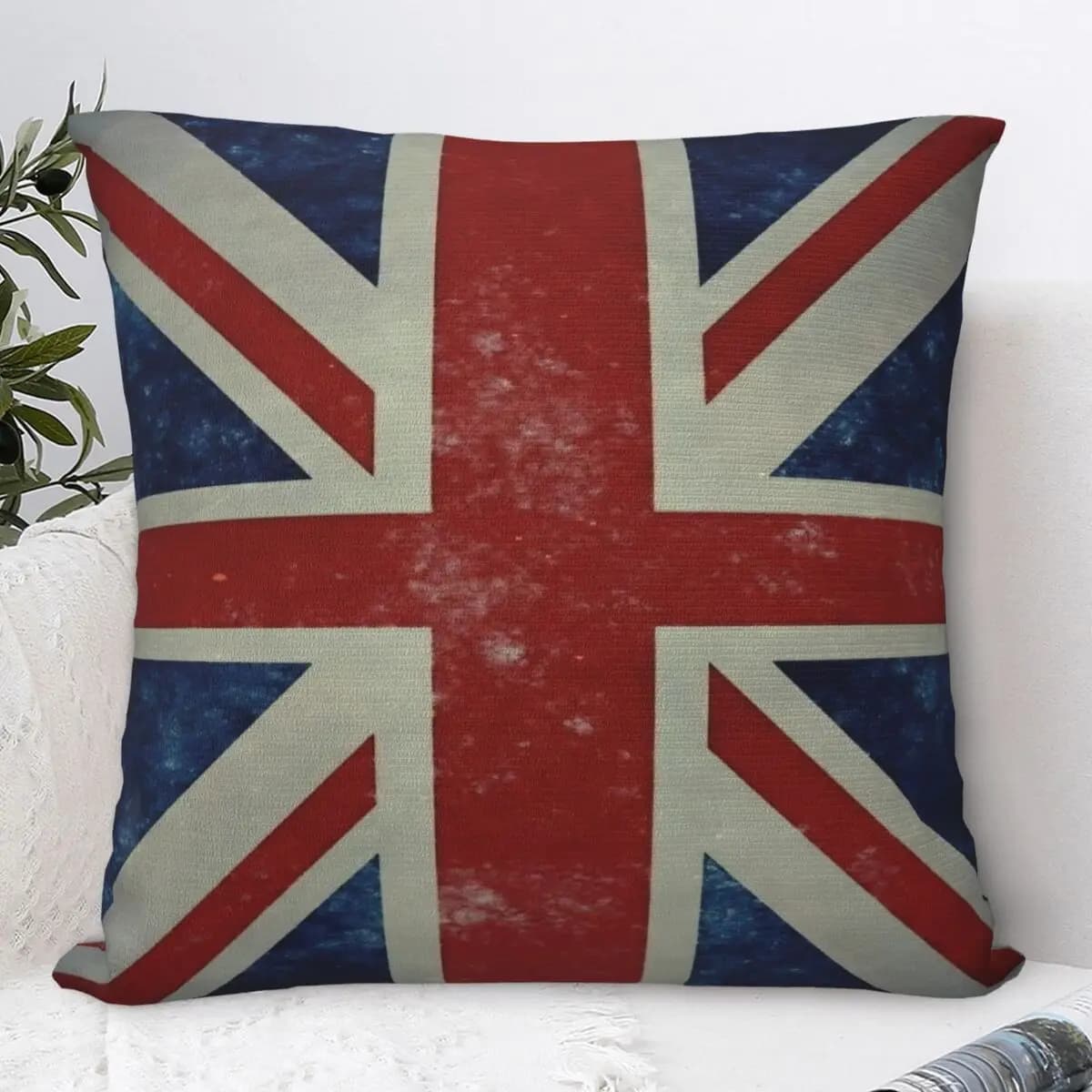 Fodera per cuscino Fodera per cuscino stampata bandiera britannica Federa per cuscino vintage per federe per sedie da soggiorno
