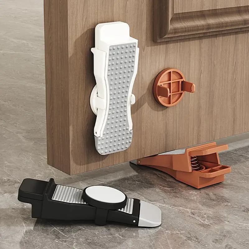 Non Slip Rubber Adjustable Height Door Stopper Wedge Windproof Anti Collision Floor Protector For Home Office Door Use