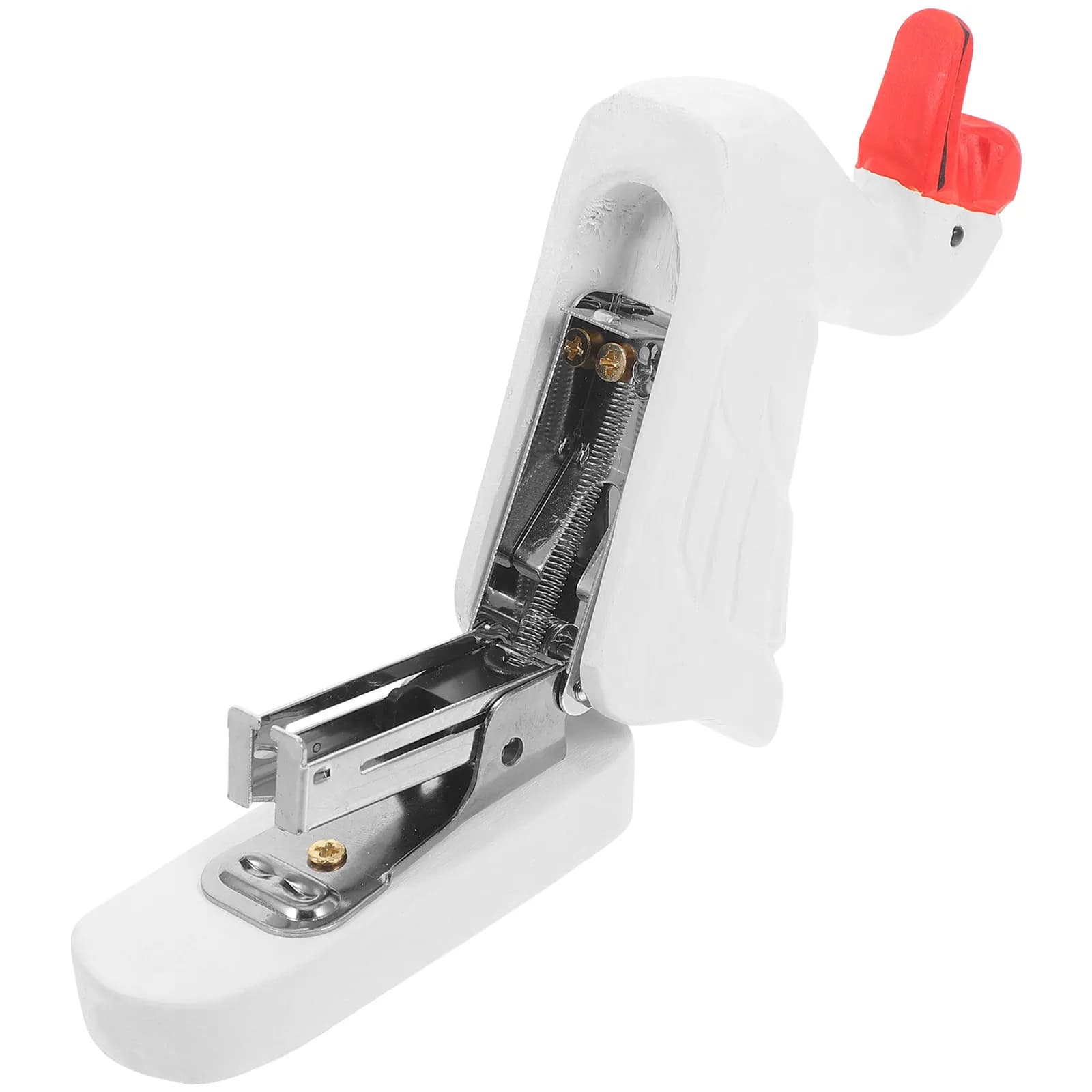 Cucitrice in legno a forma di animale, simpatico accessorio da scrivania a cartone animato, strumento portatile per cucire carta per bambini, studenti, cancelleria da ufficio, decorativa