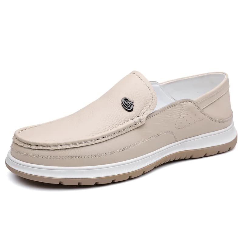 Nuovi Mocassini da Uomo di Design Primavera-Autunno in Pelle di Vacchetta, Scarpe Casual Monocolore alla Moda per Uomo