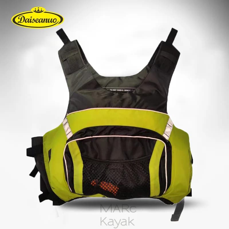 Giubbotti di salvataggio per kayak PFD Giubbotto di salvataggio autentico approvato CE con grandi tasche Gilet per kayak alla deriva per pesca da nuoto Aiuto di galleggiamento di sicurezza per adulti