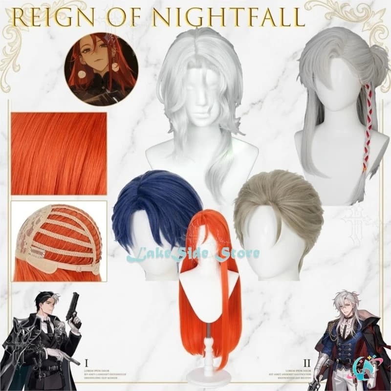 Reign Of Nightfall Cecelia BOSS Protagonist Super Long Orange Comic Wigs Cosplay Wig Wylde Game Hairpiece Party Red Gl
