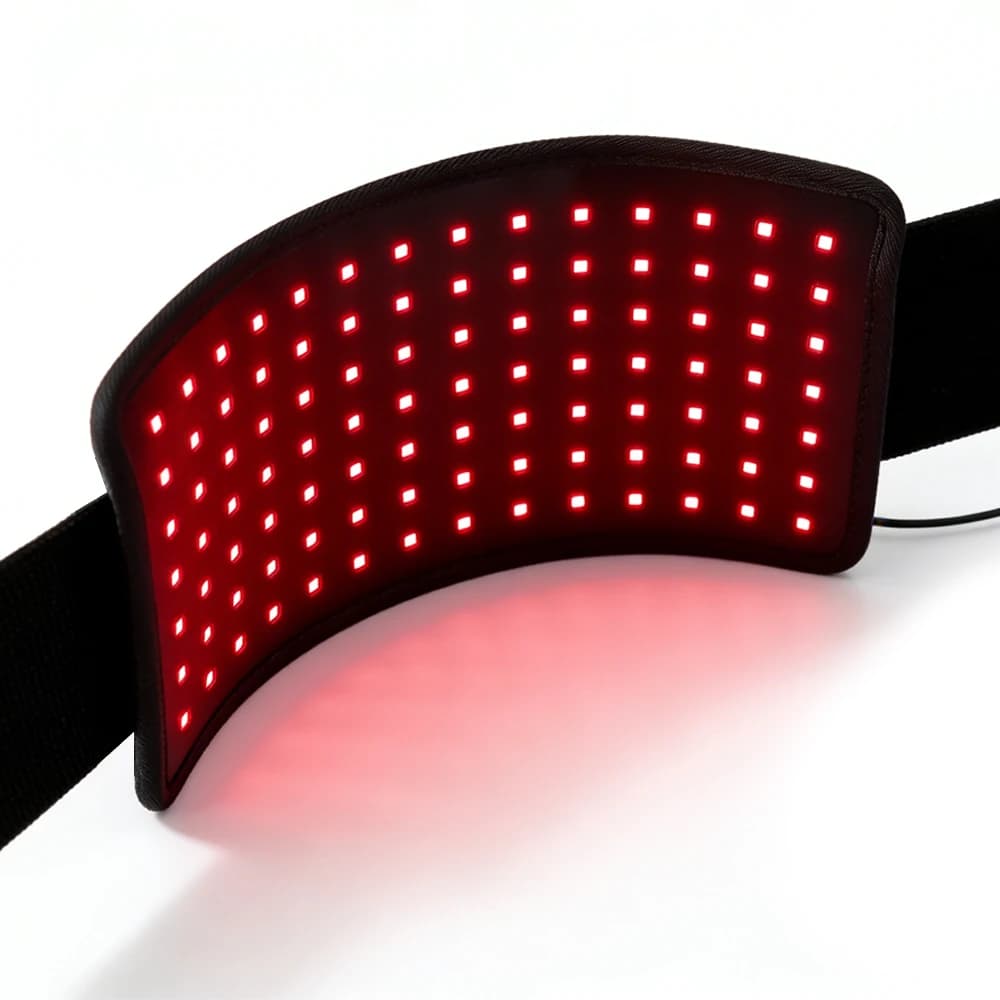 Cintura Massaggiante con 120 LED per Fototerapia, Luce Rossa 850nm 660nm, Sollievo dal Dolore alla Schiena, Compressione Calda, Rilassamento, Modellamento del Corpo e Perdita di Peso