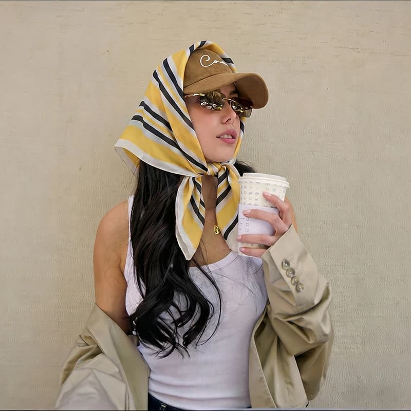 Sciarpa alla Moda, Foulard, Turbante, Hijab, Sciarpa di Lusso Stampata da Donna, Bandana, Fazzoletto da Collo, Fascia per Capelli, Fazzoletto Antivento, Foulard Quadrato