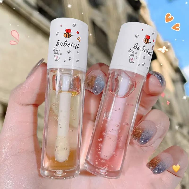 Lip oil gloss lip oil, honey lip oil, moisturizing and moisturizing lip gloss, reducing lip lines, lip gloss lip makeup