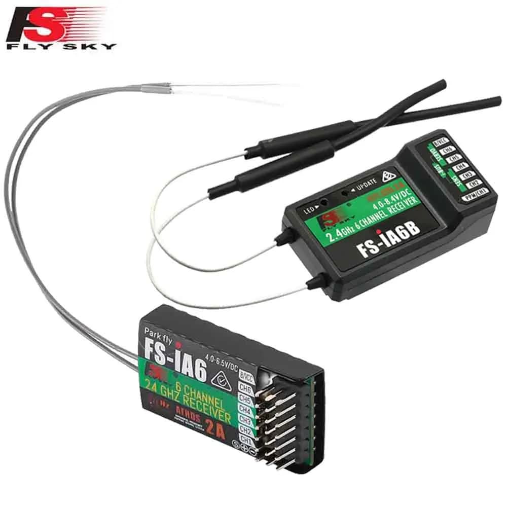 Flysky FS-IA6/FS-IA6B Ricevitore RC a 6 Canali 2,4G con Antenna Doppia per Trasmettitore Flysky FS-I6 FSI6 FS-i6