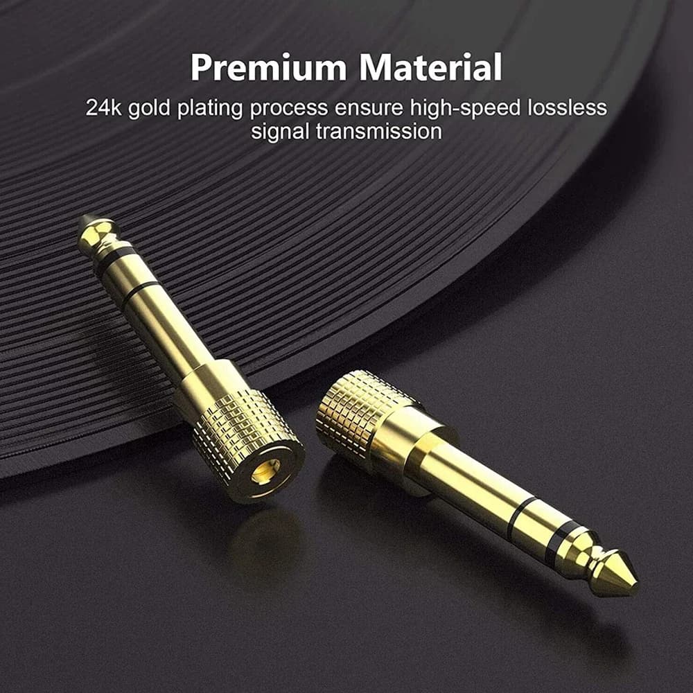 Jack 6.5 Spina maschio da 6,35 mm a connettore femmina da 3,5 mm Amplificatore per cuffie Adattatore audio Microfono Convertitore AUX 6,3 da 3,5 mm