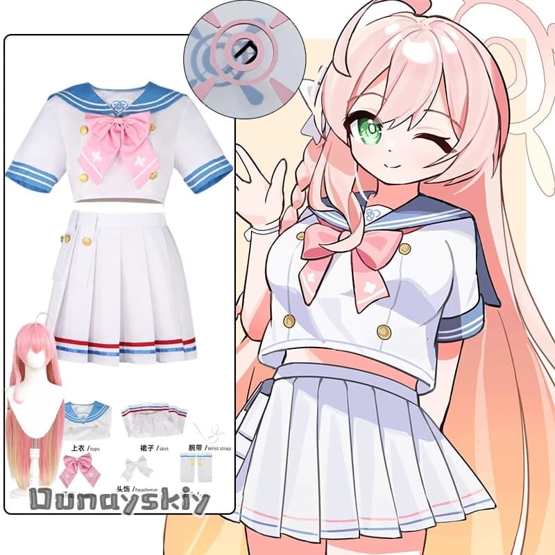 Anime Game Blue Archive Urawa Hanako Cosplay Costume Sailor Suits Bowknot Headwear Women's Dresses Halloween Disguise Suit s-2xl
