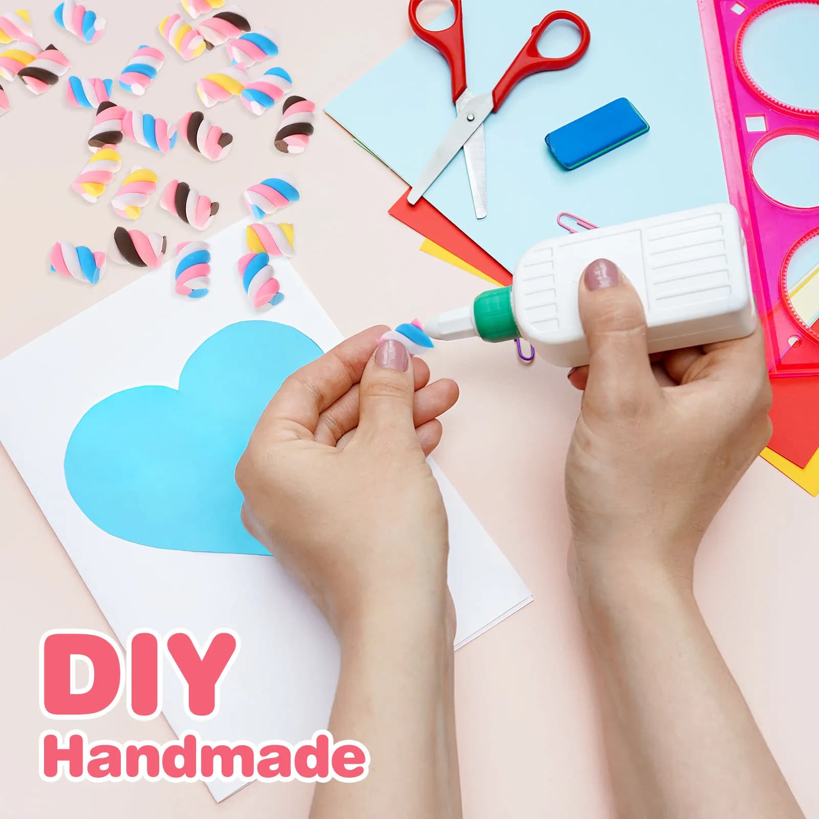 30 Pezzi di Accessori in Ceramica a Forma di Zucchero Filato Colorati e Divertenti per Progetti Artistici Fai-da-Te, Scrapbooking, Cover per Cellulari, Astucci per Matite