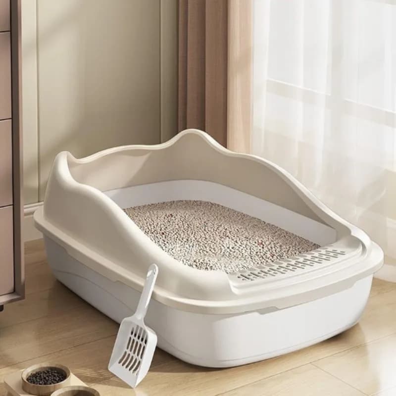 Lettiera e padella antispruzzo per gatti - Sabbiera per animali domestici per gattini/kit Comoda pulizia Toilette per gatti Forniture essenziali per animali domestici